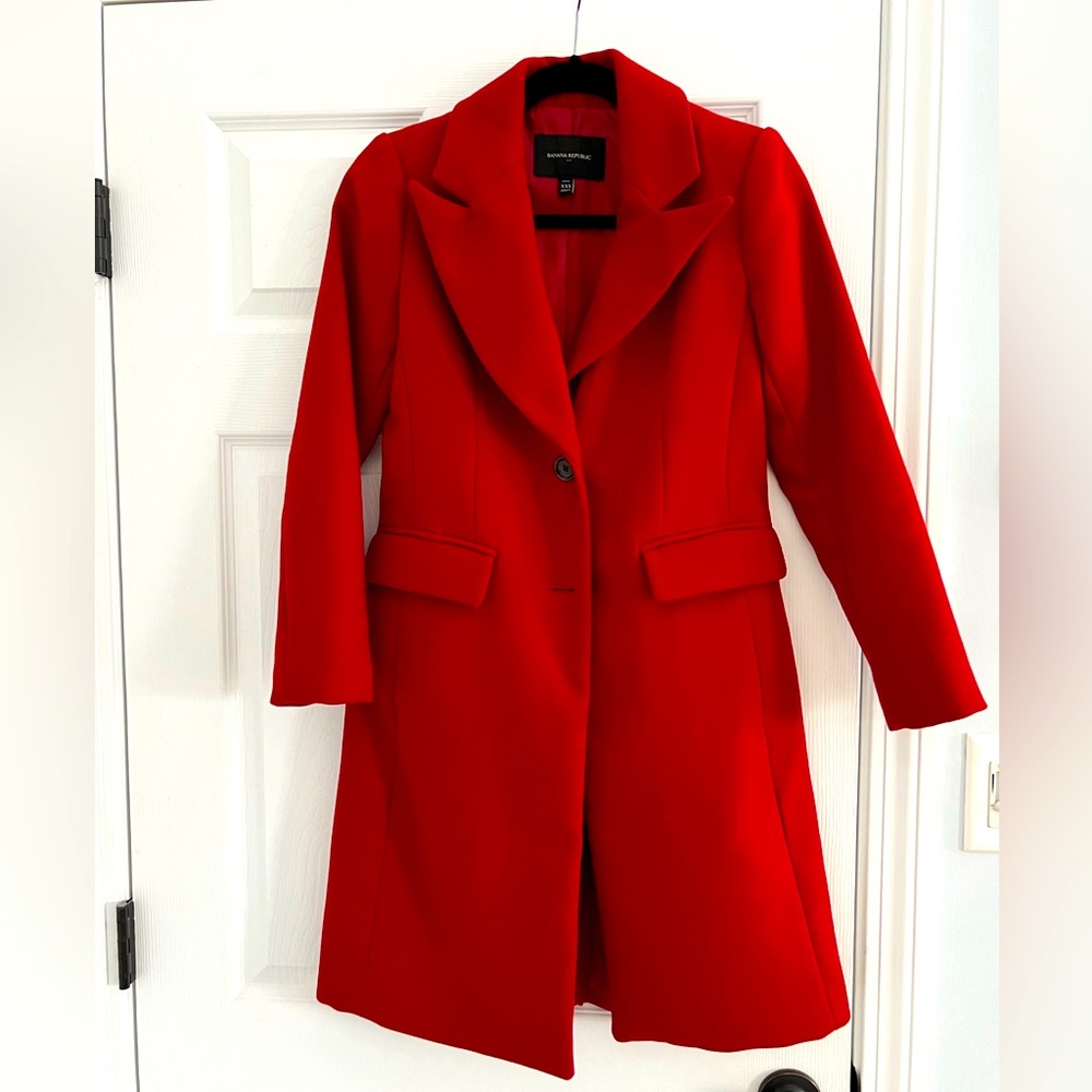 Banana republic red wool coat